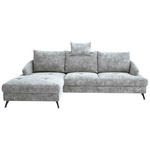 ECKSOFA in Webstoff Grau  - Schwarz/Grau, KONVENTIONELL, Textil/Metall (183/293cm) - Carryhome