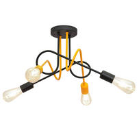 KINDERDECKENLEUCHTE 47/47/30 cm   - Schwarz/Orange, LIFESTYLE, Metall (47/47/30cm)