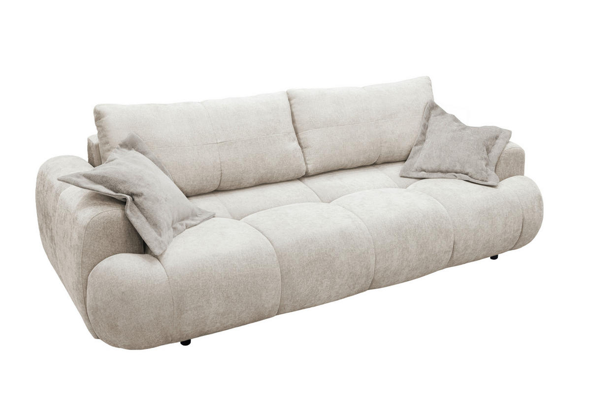 SCHLAFSOFA Flachgewebe Champagner  inkl. Zierkissen, Rückenkissen  - Champagner/Beige, MODERN, Kunststoff/Textil (254/69-93/116cm) - Livetastic