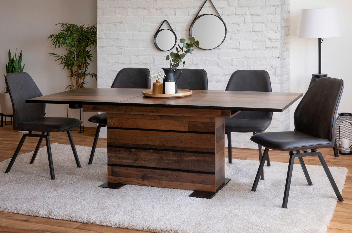 ESSTISCH Braun rechteckig  ausziehbar  - Braun, KONVENTIONELL, Holzwerkstoff (160/90/75cm) - MID.YOU