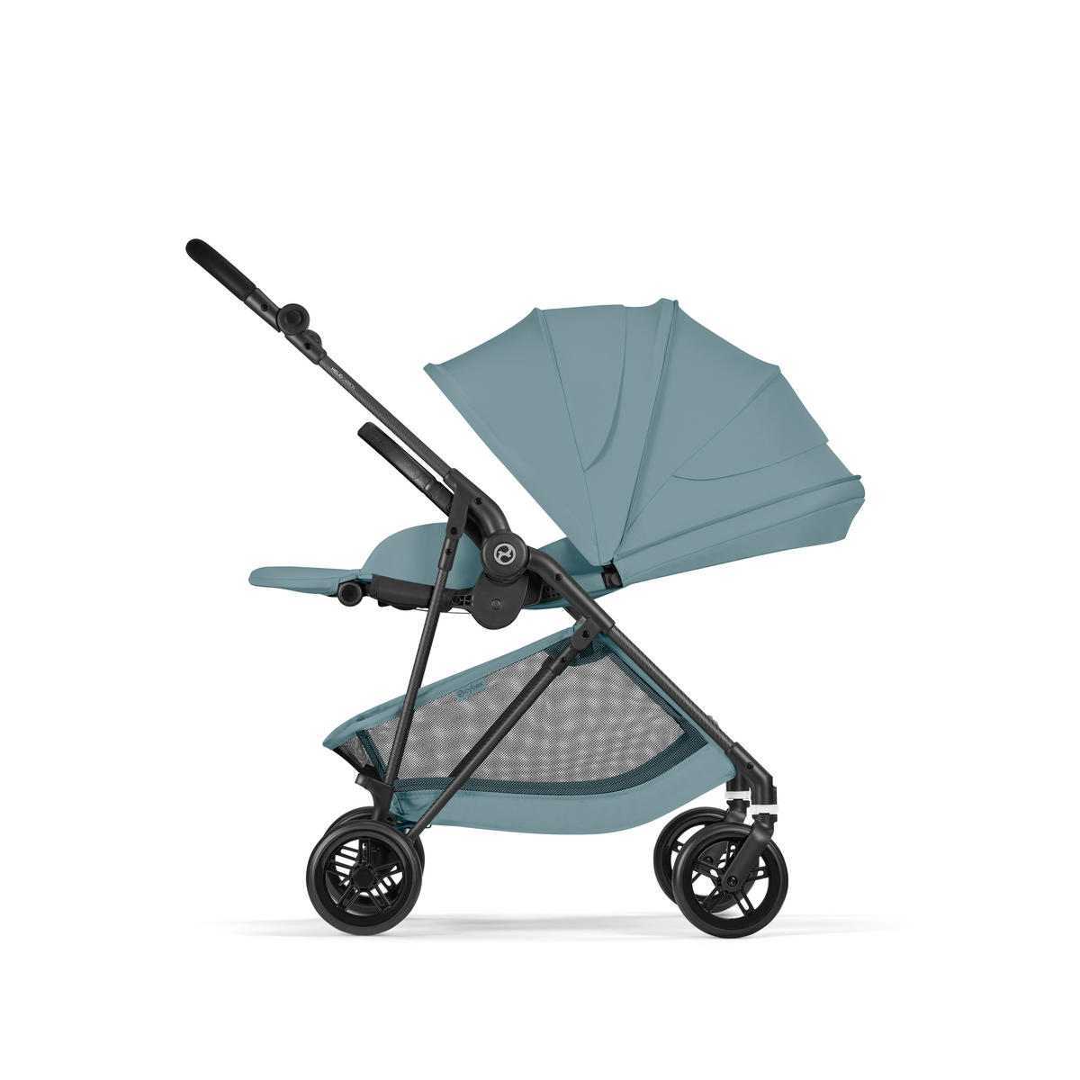 KINDERWAGEN  Melio Carbon  Stormy Blue  - Pastellblau/Schwarz, Basics, Textil/Metall (82-91/49/96,5 - 107cm) - cybex GOLD