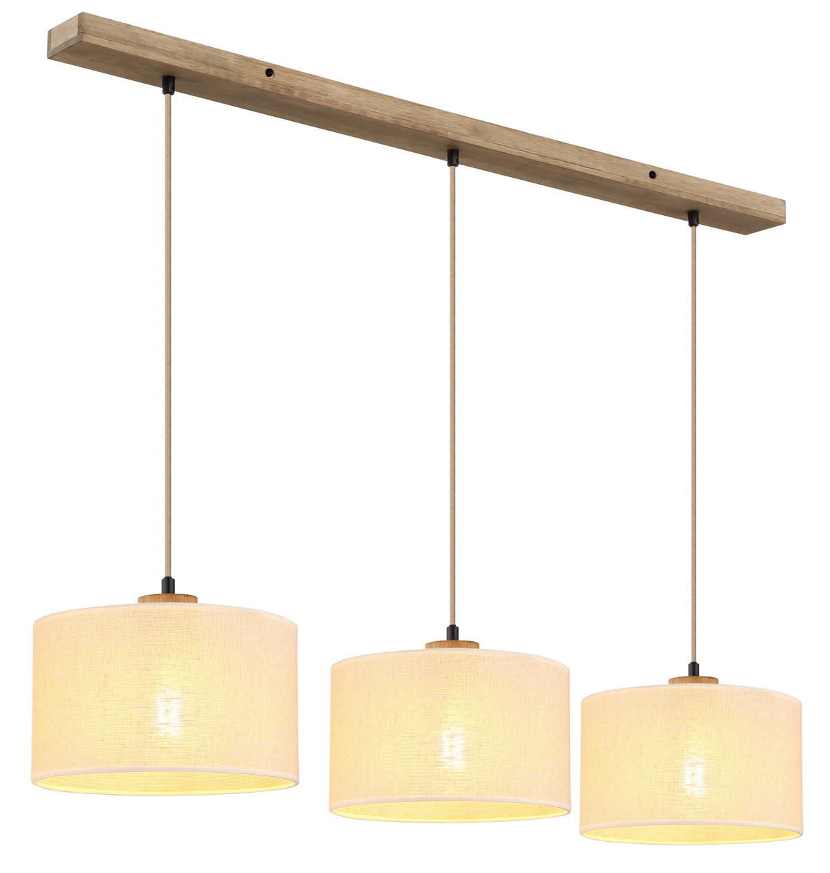 HÄNGELEUCHTE Jule 100/25 cm  - Beige/Braun, Design, Holz/Kunststoff (100/25cm) - Globo