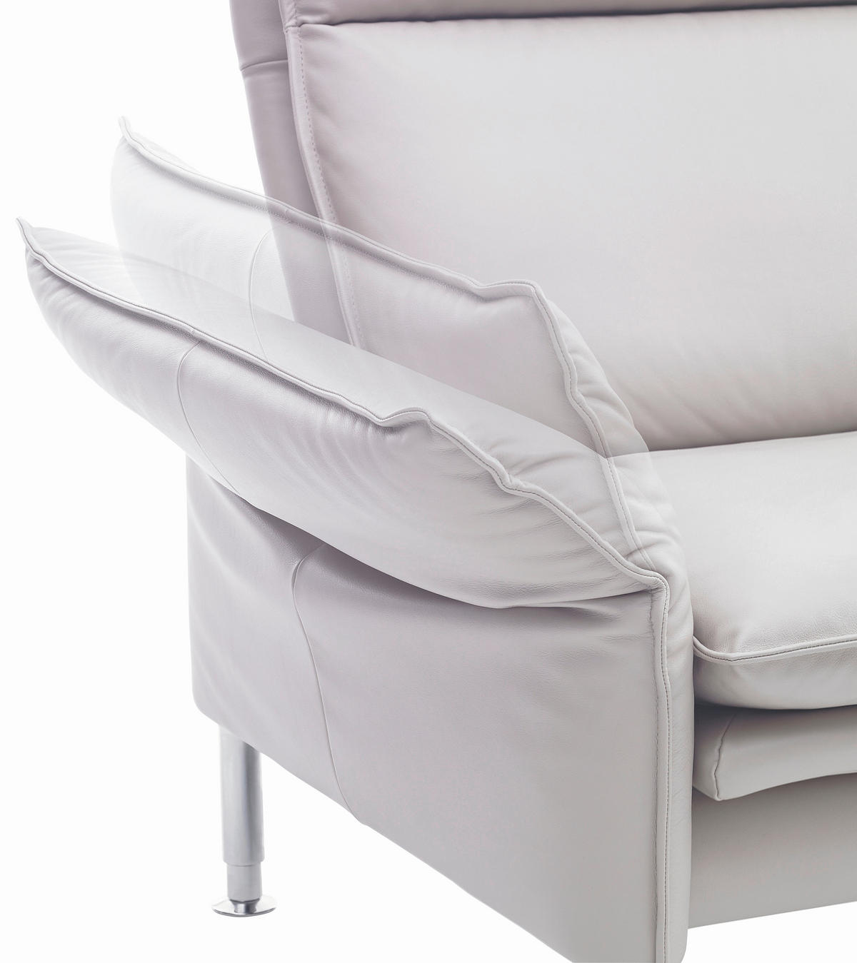 2-SITZER-SOFA in Echtleder Weiß  - Chromfarben/Weiß, KONVENTIONELL, Leder/Metall (176/93/120cm) - Erpo