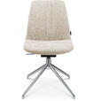 STUHL  in Aluminium Bouclé Metall, Textil  - Creme/Alufarben, Design, Textil/Metall (46/81,5-84,5/55cm) - Johann Jakob