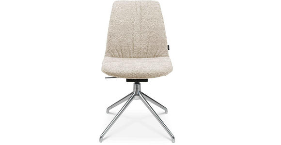STUHL in Aluminium Bouclé Metall, Textil - Creme/Alufarben, Design, Textil/Metall (46/81,5-84,5/55cm) - Johann Jakob