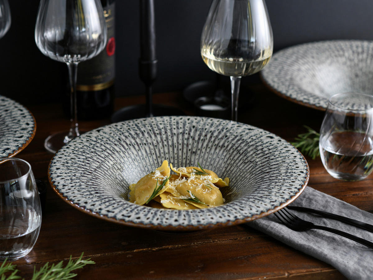 GOURMETTELLER Allegra Magic Sand    - Sandfarben/Schwarz, Basics, Keramik (30,5/6,5cm) - Creatable