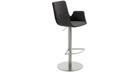 BARHOCKER Graphitfarben Stahl - Edelstahlfarben/Graphitfarben, Design, Metall (53/84-109/50cm) - Novel