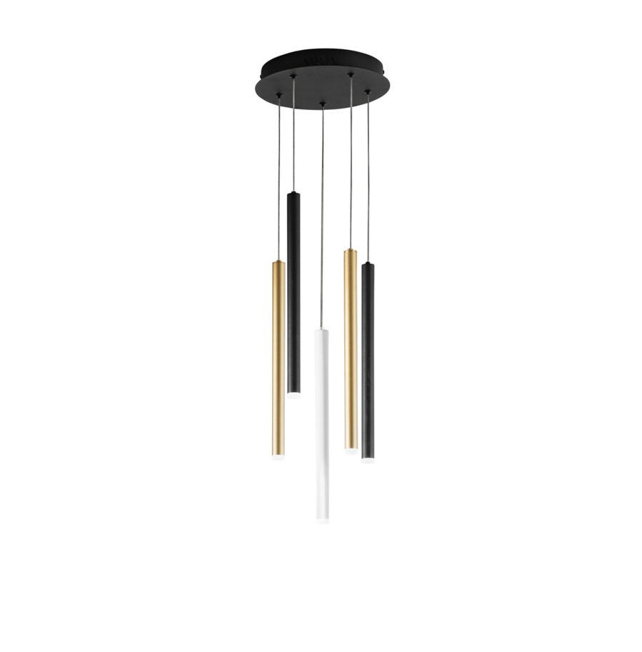 LED-HÄNGELEUCHTE Luce Ambiente e Design 25/200 cm   - Multicolor/Schwarz, Design, Kunststoff/Metall (25/200cm)