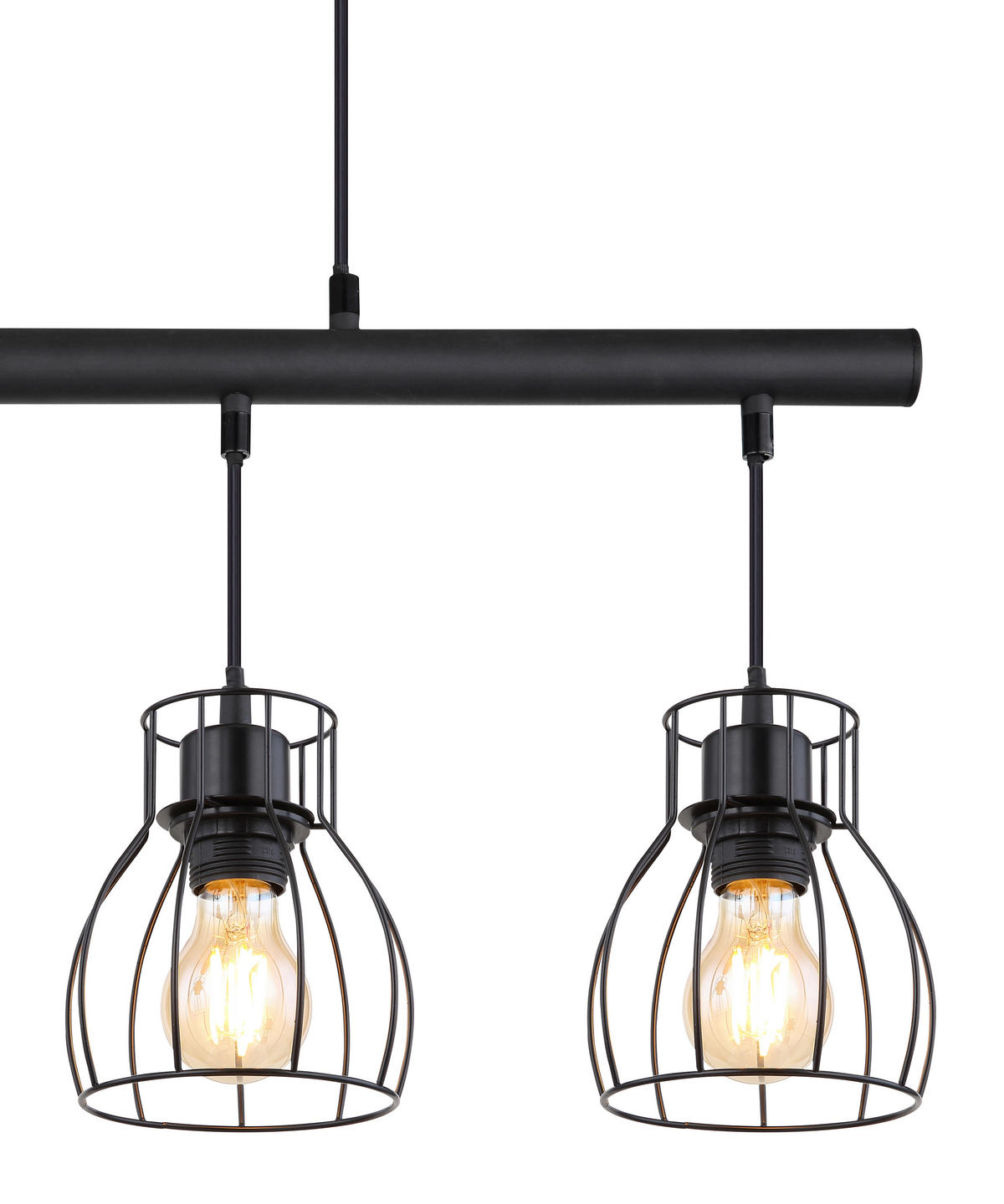LED-HÄNGELEUCHTE Mina 77/14/120 cm   - Schwarz, Trend, Kunststoff/Metall (77/14/120cm) - Globo