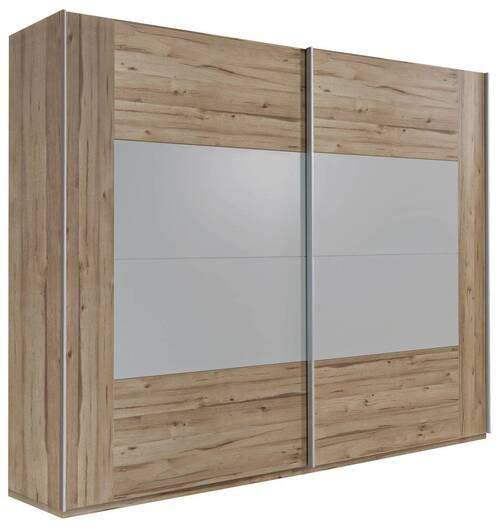 SCHWEBETÜRENSCHRANK 270/210/61 cm 2-türig Grau, Eiche Artisan  - Alufarben/Eiche Artisan, KONVENTIONELL, Holzwerkstoff/Metall (270/210/61cm) - Ti'me