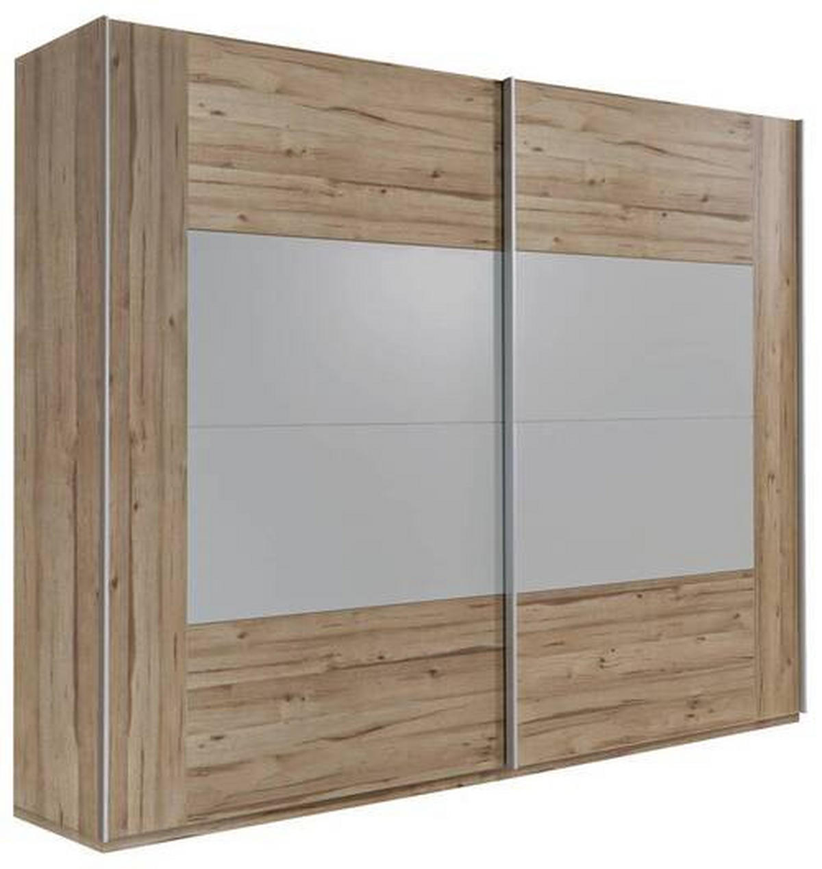 SCHWEBETÜRENSCHRANK in Grau, Eiche Artisan  - Alufarben/Eiche Artisan, Konventionell, Holzwerkstoff/Metall (270/210/61cm) - Ti'me