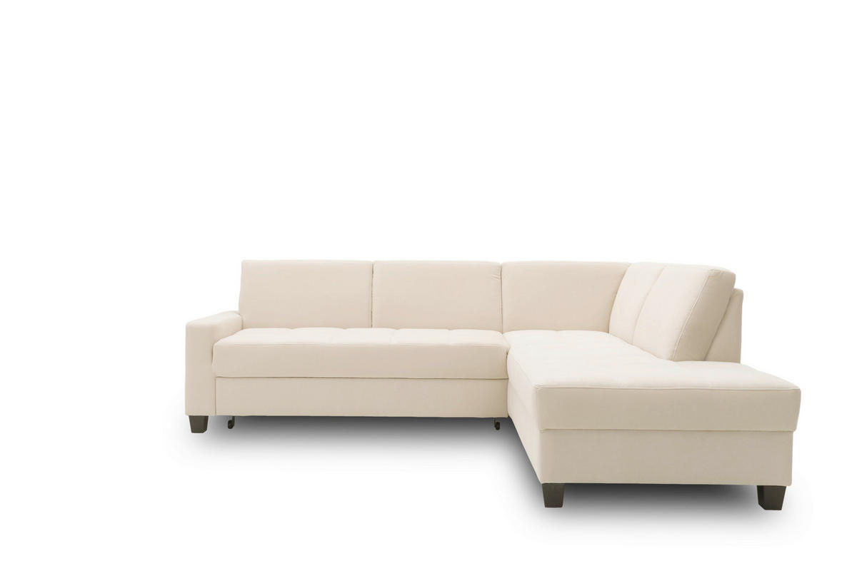 ECKSOFA FLORENTINA Creme Mikrofaser  - Wengefarben/Creme, Basics, Holz/Textil (243/209cm) - MID.YOU