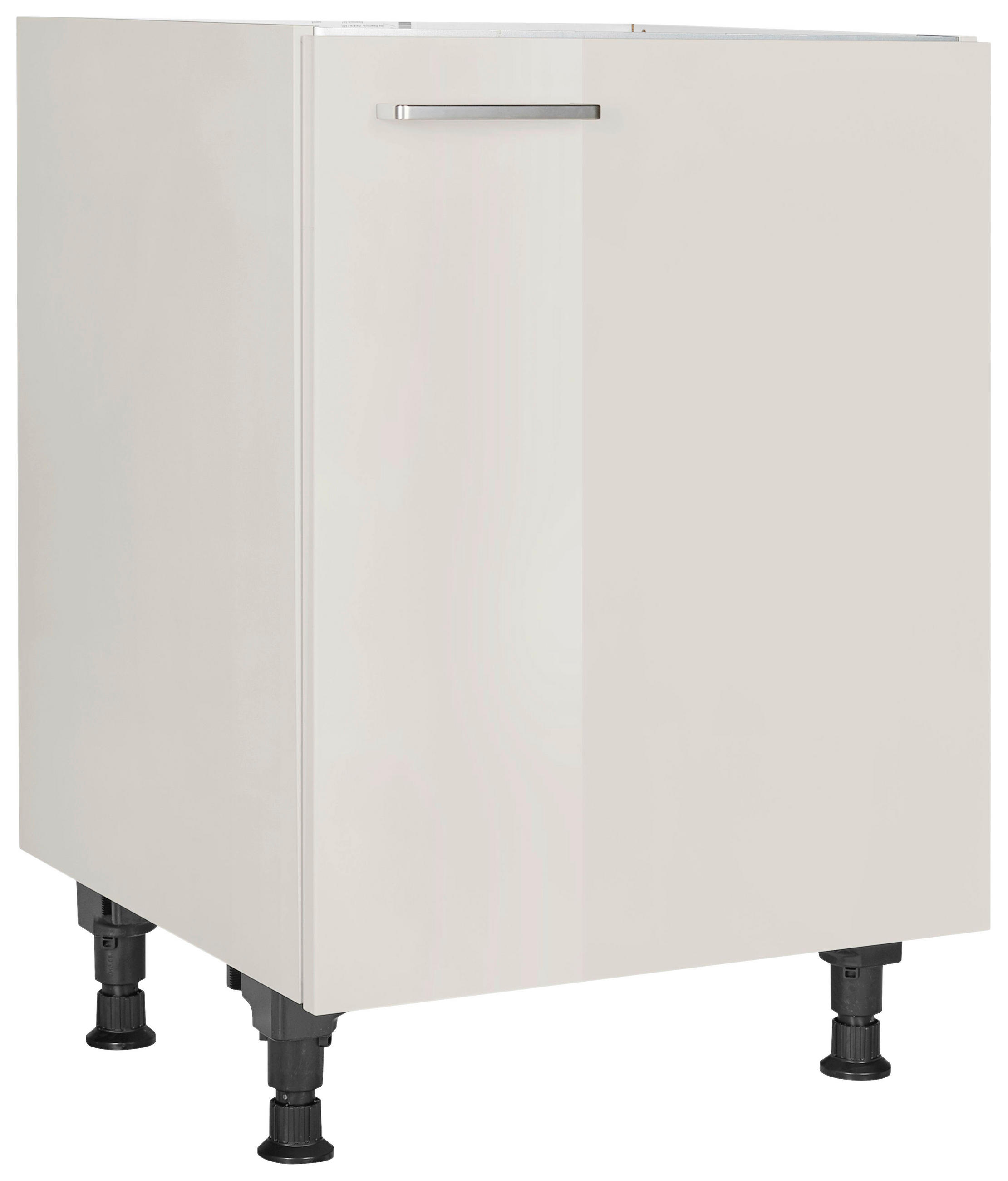 SPÜLENUNTERSCHRANK 60/87/56 cm  in Hellgrau  - Edelstahlfarben/Hellgrau, MODERN, Holzwerkstoff/Metall (60/87/56cm) - Nobilia