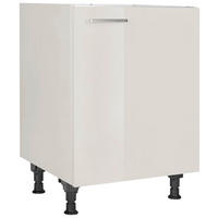 SPÜLENUNTERSCHRANK 60/87/56 cm  in Hellgrau  - Edelstahlfarben/Hellgrau, MODERN, Holzwerkstoff/Metall (60/87/56cm) - Nobilia