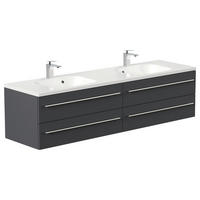 WASCHTISCHKOMBI 180 cm  - Graphitfarben/Weiß, Basics, Holzwerkstoff/Stein (180cm) - MID.YOU