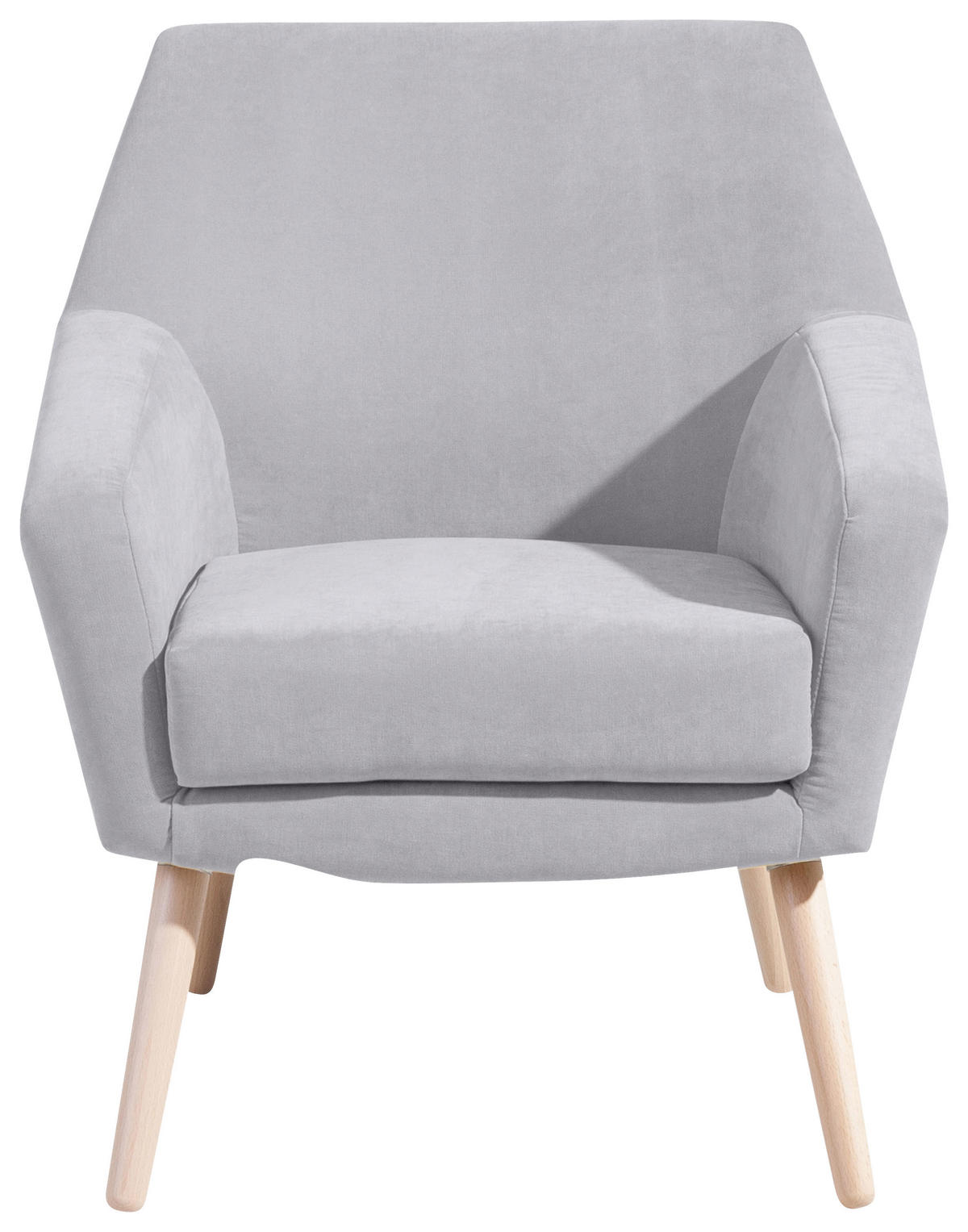 SESSEL Velours Silberfarben    - Buchefarben/Silberfarben, Design, Holz/Textil (67/81/71cm) - Max Winzer