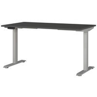 SCHREIBTISCH 140/80/72-118 cm  in Graphitfarben, Silberfarben  - Silberfarben/Graphitfarben, MODERN, Holzwerkstoff/Metall (140/80/72-118cm) - Novel