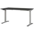 SCHREIBTISCH 140/80/72-118 cm Graphitfarben, Silberfarben höhenverstellbar  - Silberfarben/Graphitfarben, MODERN, Holzwerkstoff/Metall (140/80/72-118cm) - Novel