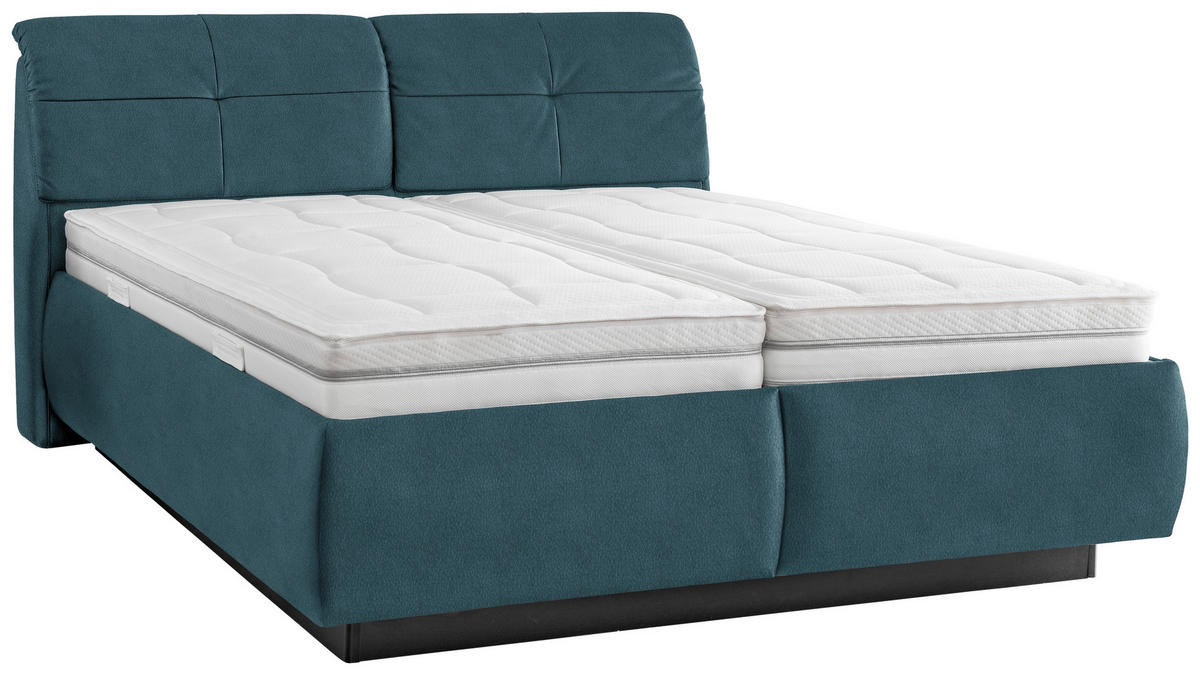POLSTERBETT Bettkasten, Lattenroste, Matratzen Blau 180/200 cm  - Blau/Schwarz, KONVENTIONELL, Holz/Holzwerkstoff (180/200cm) - Beldomo - Sleep