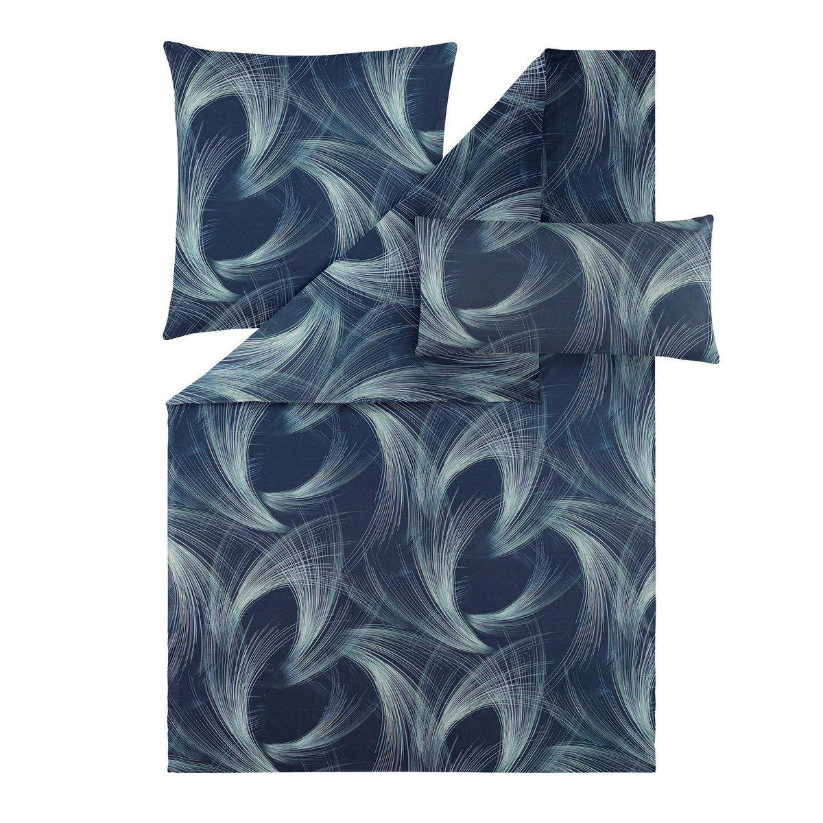 BETTWÄSCHE Atelier Makosatin 135/200 cm  - Blau, Design, Textil (135/200cm) - Estella