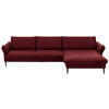 ECKSOFA inkl. Funktion Rot Echtleder  - Rot/Schwarz, Design, Leder/Metall (334/172cm) - Hukla