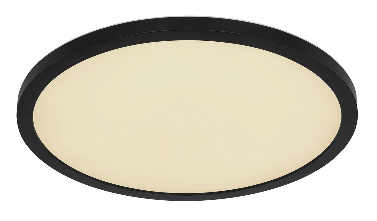 LED-DECKENLEUCHTE 29,4/2,5 cm   - Opal/Schwarz, Design, Kunststoff (29,4/2,5cm) - Globo