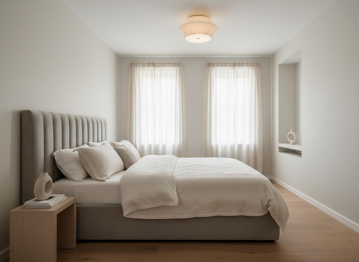 DECKENLEUCHTE  45/25 cm    - Weiss, Design, Textil/Metall (45/25cm) - Collet's Monde