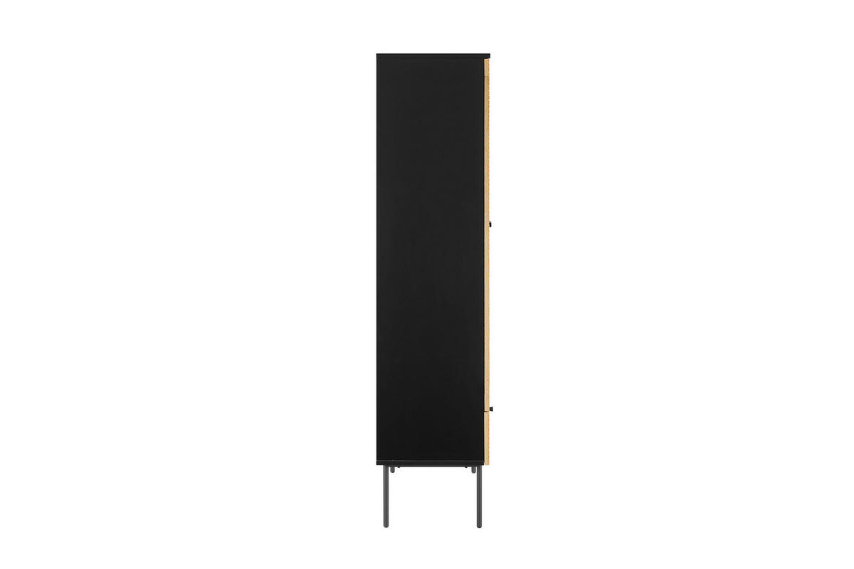 VITRINE  in furniert Eiche Schwarz, Eichefarben - Klar/Eichefarben, Design, Glas/Holz (79/179/43cm) - Livetastic