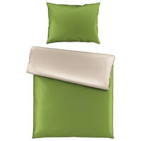 OBOJESTRANSKA POSTELJNINA OLIVE 140/200 cm saten zelena  - zelena, Basics, tekstil (140/200cm) - Esposa