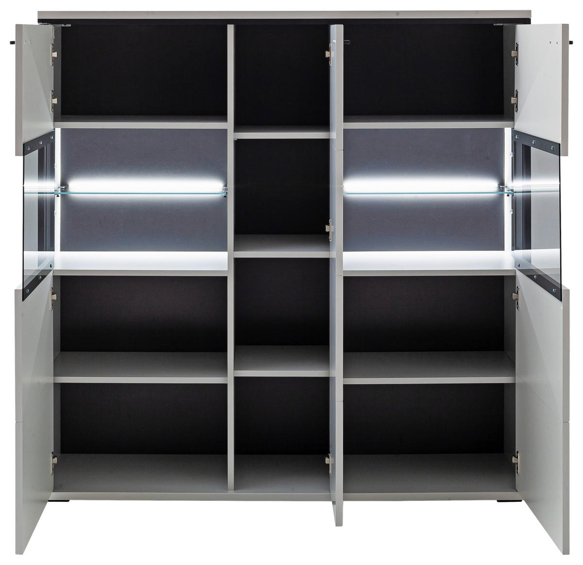 HIGHBOARD  in 134/136/38 cm  - Schwarz/Weiß, Design, Glas/Holzwerkstoff (134/136/38cm) - Stylife