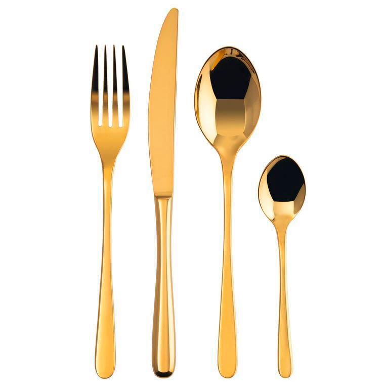 PRIBOR ZA JELO  24 dela     - zlatna, Osnovno, metal (20/3/3cm) - Sambonet