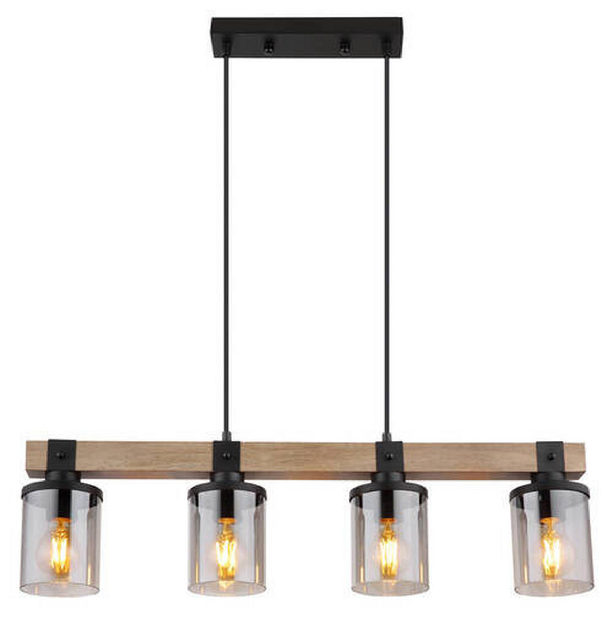 HÄNGLAMPA Lila 73/10/133 cm  - grå/svart, Natur, metall/trä (73/10/133cm) - Globo