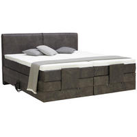 BOXSPRINGBETT 180/200 cm  in Schlammfarben  - Schlammfarben/Schwarz, Design, Kunststoff/Textil (180/200cm) - Hom`in