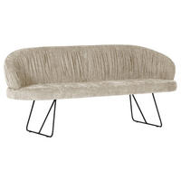 SITZBANK Textil Beige  - Beige/Schwarz, Design, Textil/Metall (202/88/65cm) - Novel