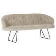 SITZBANK in Textil Beige  - Beige/Schwarz, Design, Textil/Metall (202/88/65cm) - Novel