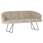 SITZBANK in Textil Beige  - Beige/Schwarz, Design, Textil/Metall (202/88/65cm) - Novel