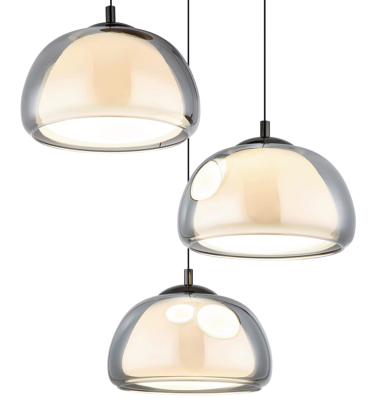 LED-HÄNGELEUCHTE 50/150 cm  - Transparent/Goldfarben, Design, Glas/Kunststoff (50/150cm) - Globo