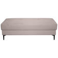 HOCKER in Textil Hellgrau  - Hellgrau/Schwarz, Design, Textil/Metall (140/45/80cm) - Xora