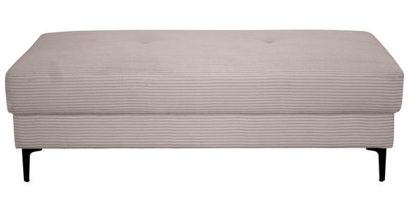 HOCKER in Textil Hellgrau - Hellgrau/Schwarz, Design, Textil/Metall (140/45/80cm) - Xora
