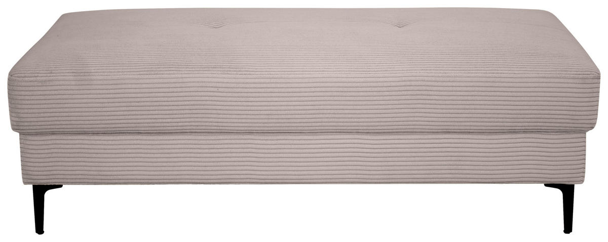 HOCKER Cord Hellgrau  - Hellgrau/Schwarz, Design, Textil/Metall (140/45/80cm) - Xora