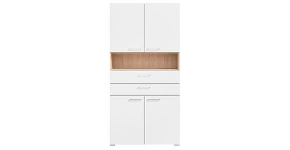 DREHTÜRENSCHRANK 100/213,6/41,9 cm 4-türig  - Edelstahlfarben/Eichefarben, Basics, Holzwerkstoff/Metall (100/213,6/41,9cm) - Cantus