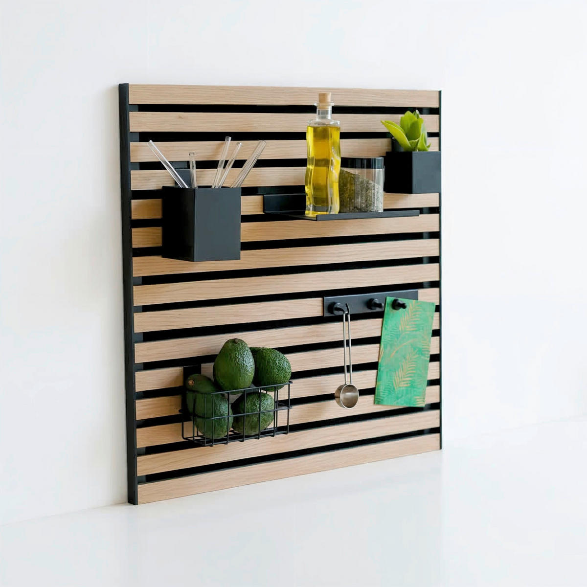 Akustikpaneel-Zubehör-Set  - Schwarz/Braun, Basics, Holzwerkstoff/Metall (60/60/2cm)