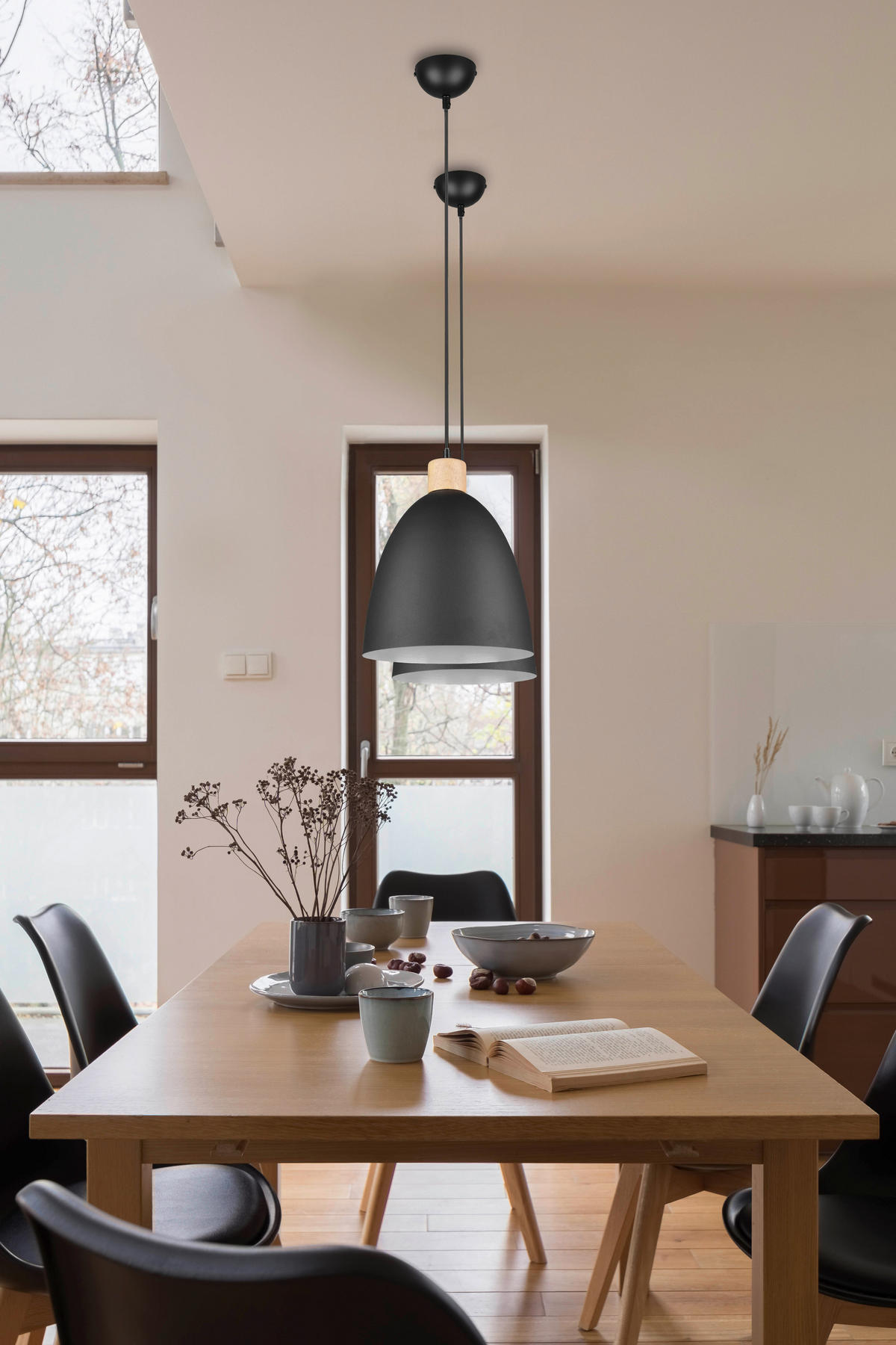 LUSTER  25/150 cm      - boja borovine/crna, Dizajnerski, drvo/metal (25/150cm)