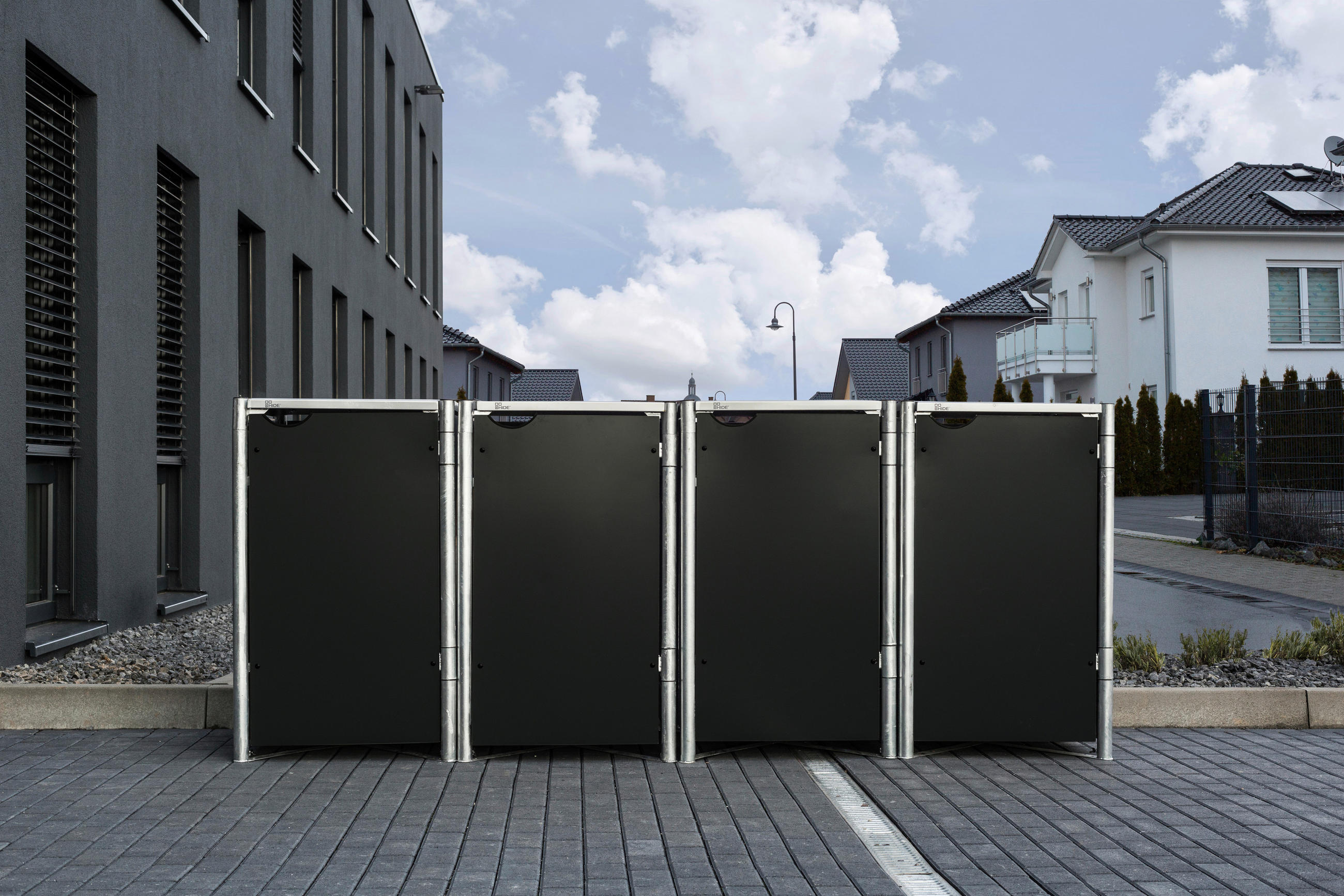 MÜLLTONNENBOX - Schwarz, Basics, Metall (279/115/81cm) - Ambia Garden