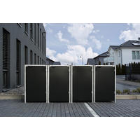 MÜLLTONNENBOX - Schwarz, Basics, Metall (279/115/81cm) - Ambia Garden