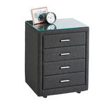 NACHTKÄSTCHEN 50/64/41,5 cm  in Schwarz  - Chromfarben/Schwarz, KONVENTIONELL, Glas/Textil (50/64/41,5cm) - Dieter Knoll