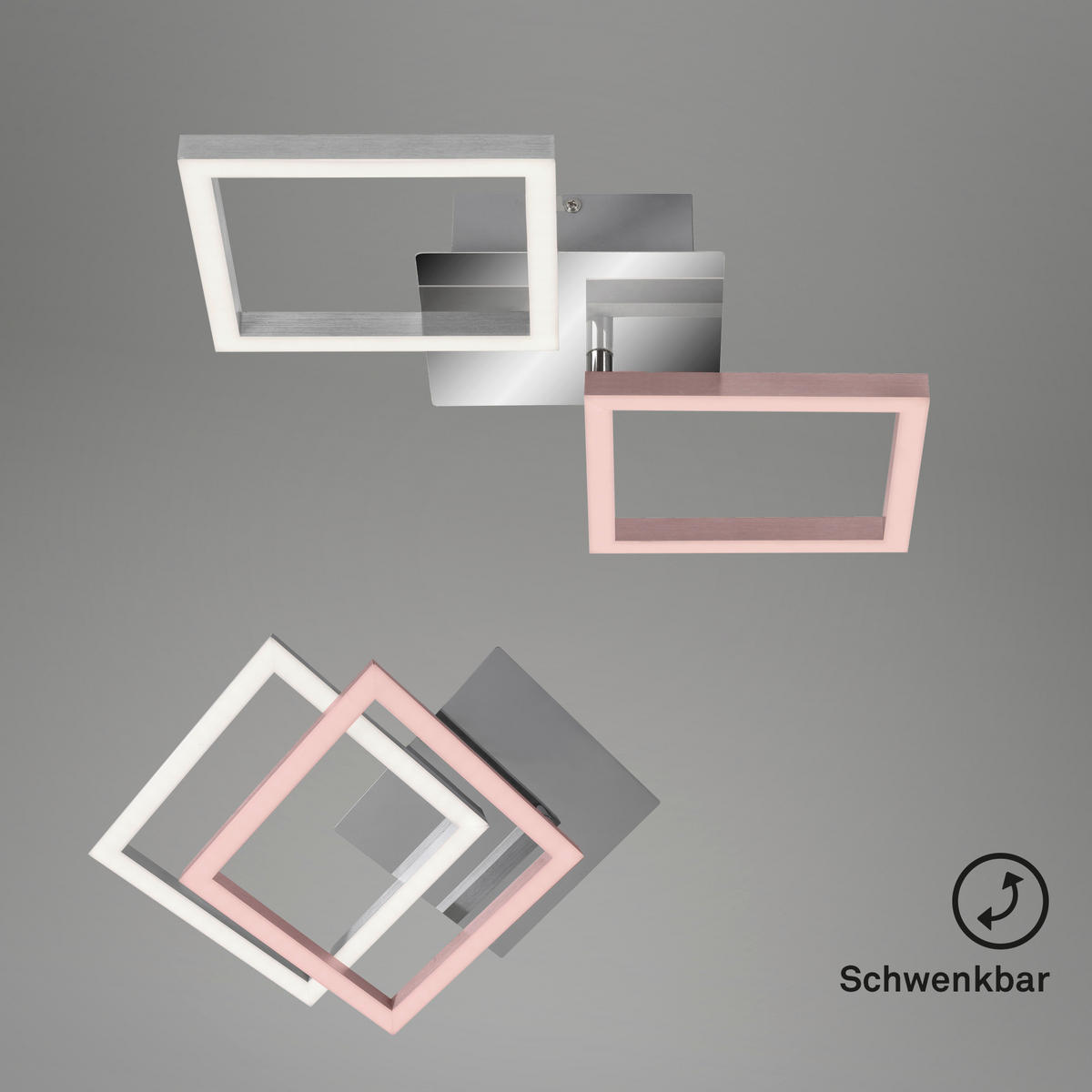 LED-DECKENLEUCHTE 47/22.6/7.3 cm  - Alufarben, Design, Kunststoff/Metall (47/22.6/7.3cm)