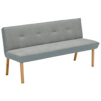 SITZBANK 157/88/63 cm Mikrofaser, Webstoff Dunkelgrau Eiche vollmassiv  - Eichefarben/Dunkelgrau, Design, Holz/Textil (157/88/63cm) - Linea Natura