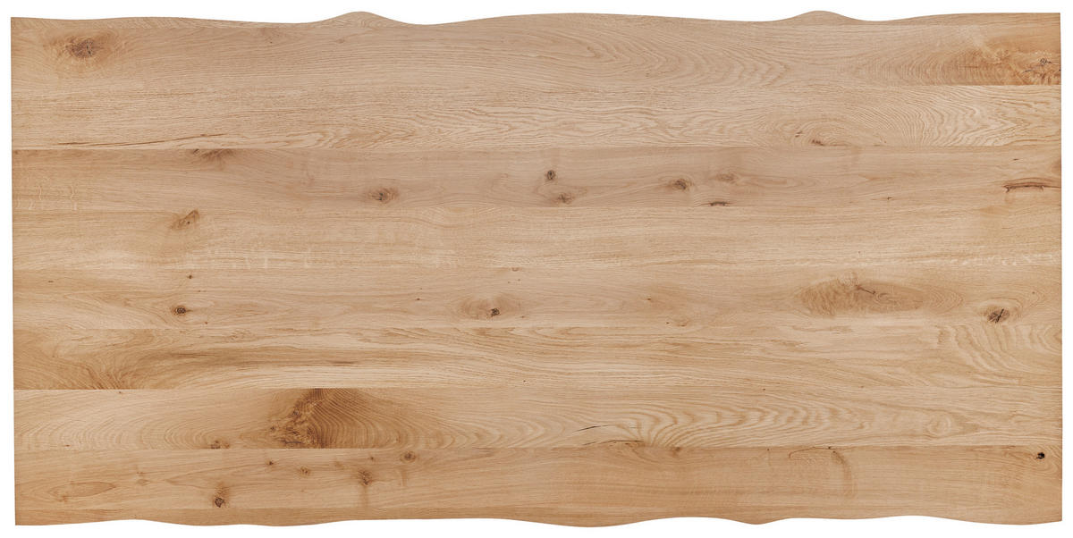 TISCHPLATTE Wildeiche massiv Eichefarben  - Eichefarben, Natur, Holz (200/100/6cm) - Valdera