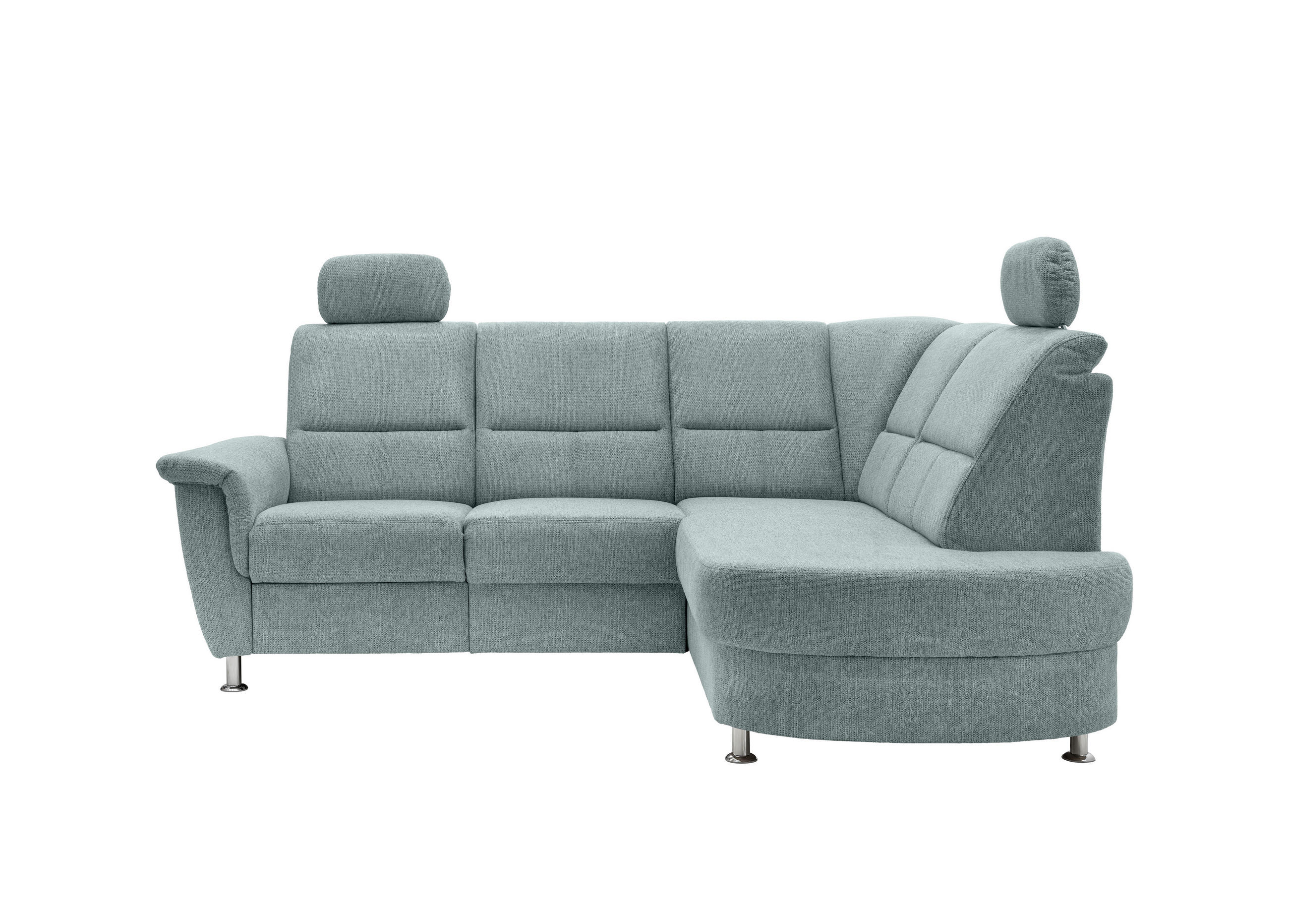 ECKSOFA in Chenille Mintgrün  - Chromfarben/Mintgrün, Konventionell, Textil/Metall (231/184cm) - Livetastic